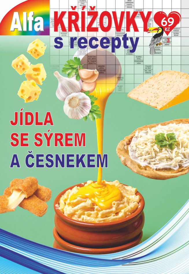 Křížovky s recepty-Jídla se sýrem a česnekem