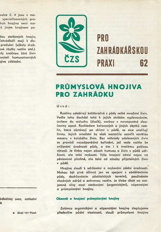 Pro zahrádkářskou praxi č. 62-Průmyslová hnojiva pro zahrádku