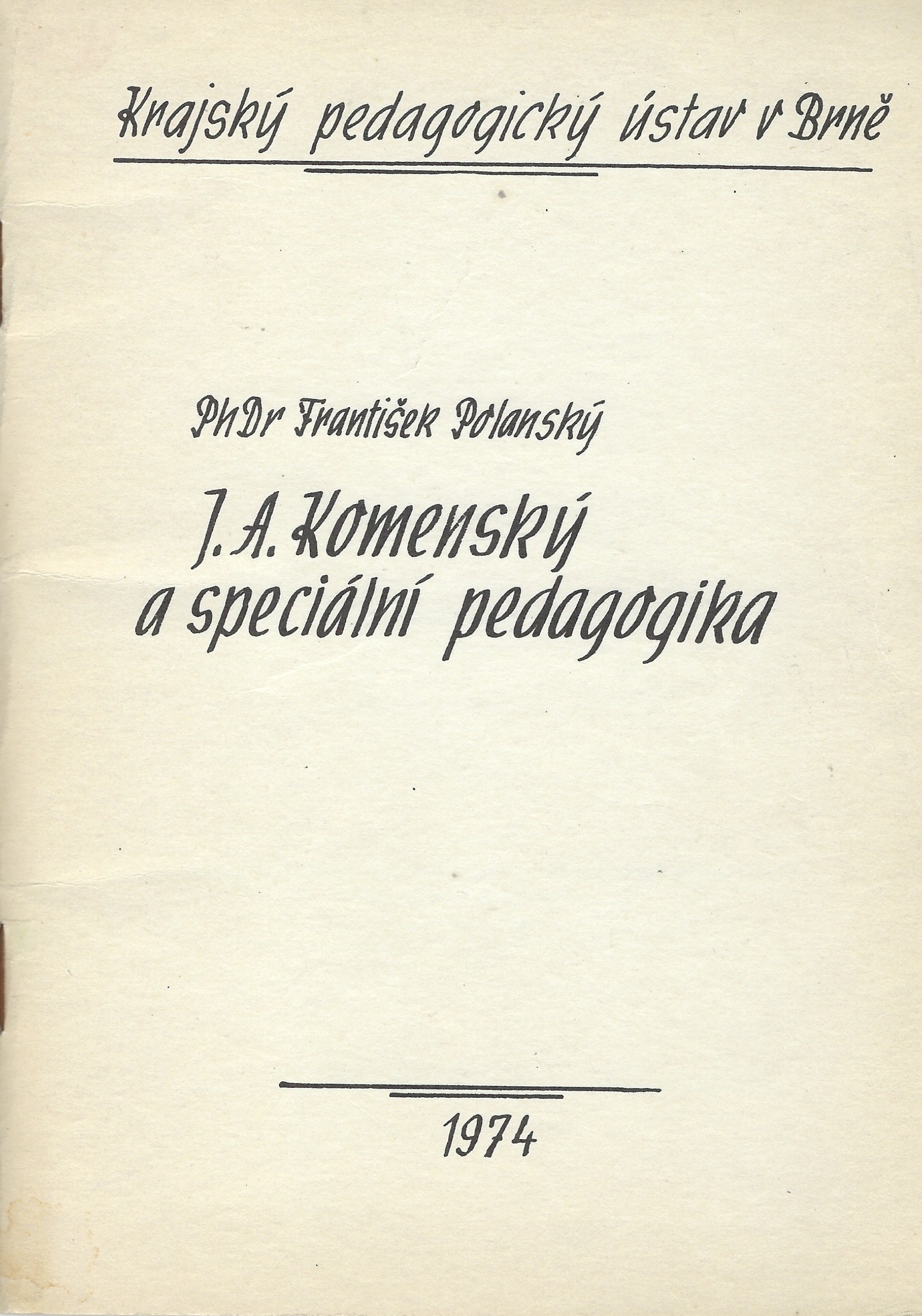 J. A. Komenský a speciální pedagogika