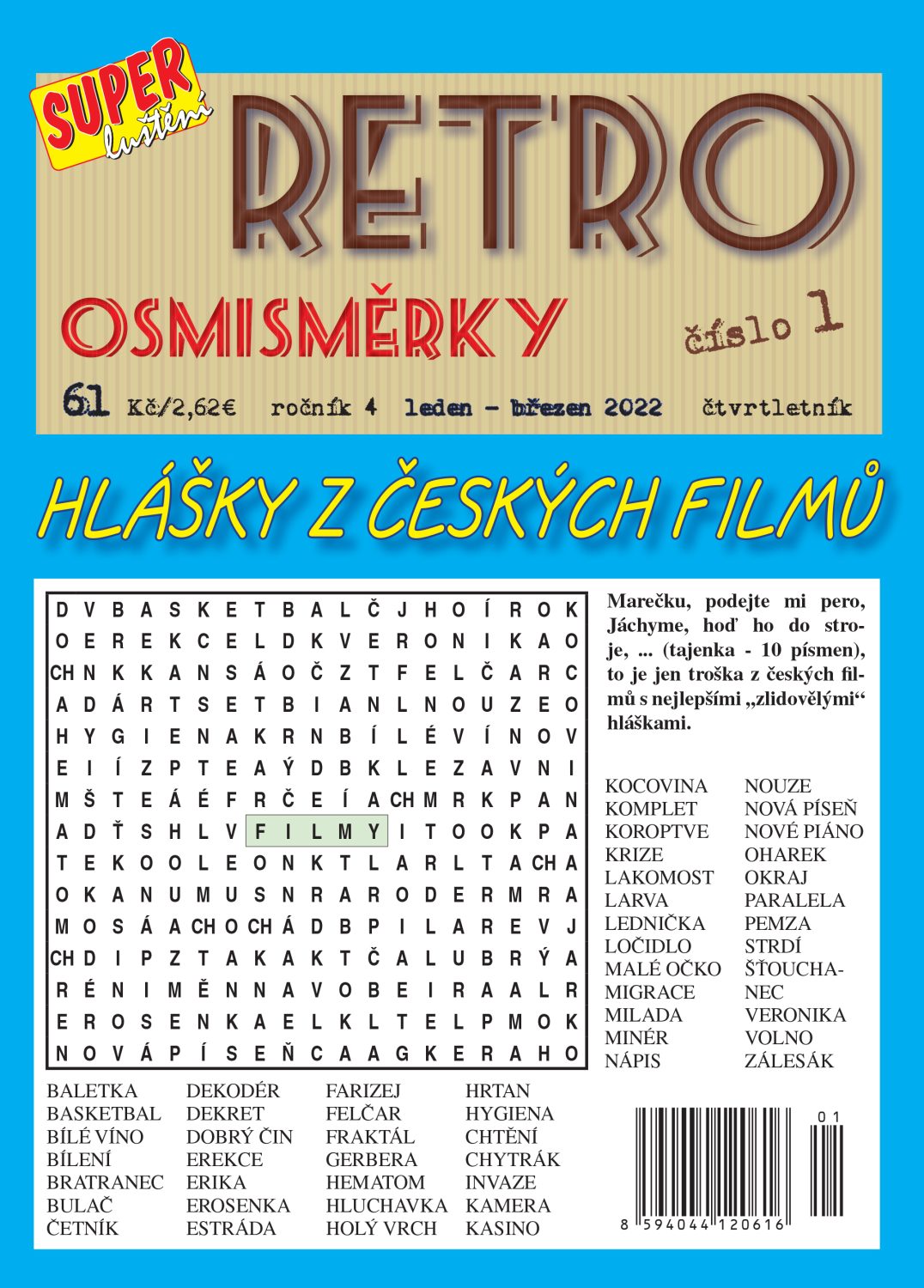 Retro osmisměrky 1/22-Hlášky z českých filmů