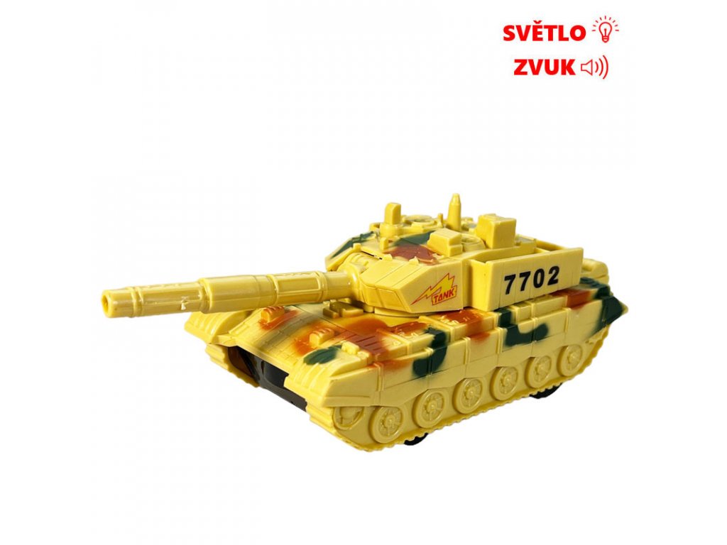 Tank Leopard se světlem a zvukem béžový 16 cm 7022