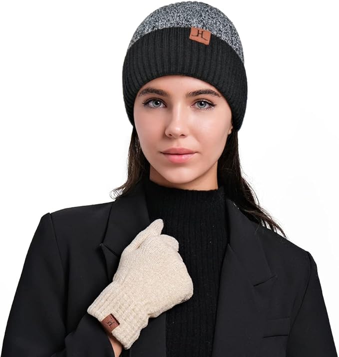 Čepice zimní Unisex Beanie bíločerná