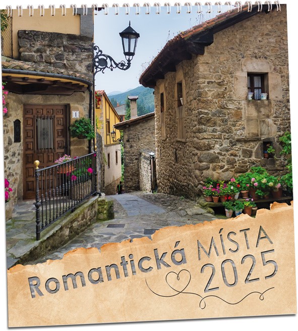 Kalendář 2025-Romantická místa - nástěnný měsíční