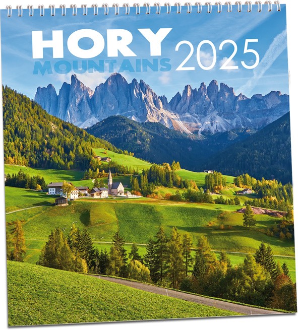 Kalendář 2025-Hory - nástěnný měsíční