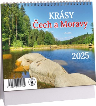 Kalendář 2025-Krásy Čech a Moravy - stolní týdenní mini