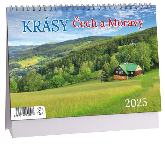 Kalendář 2025-Krásy Čech a Moravy - stolní týdenní