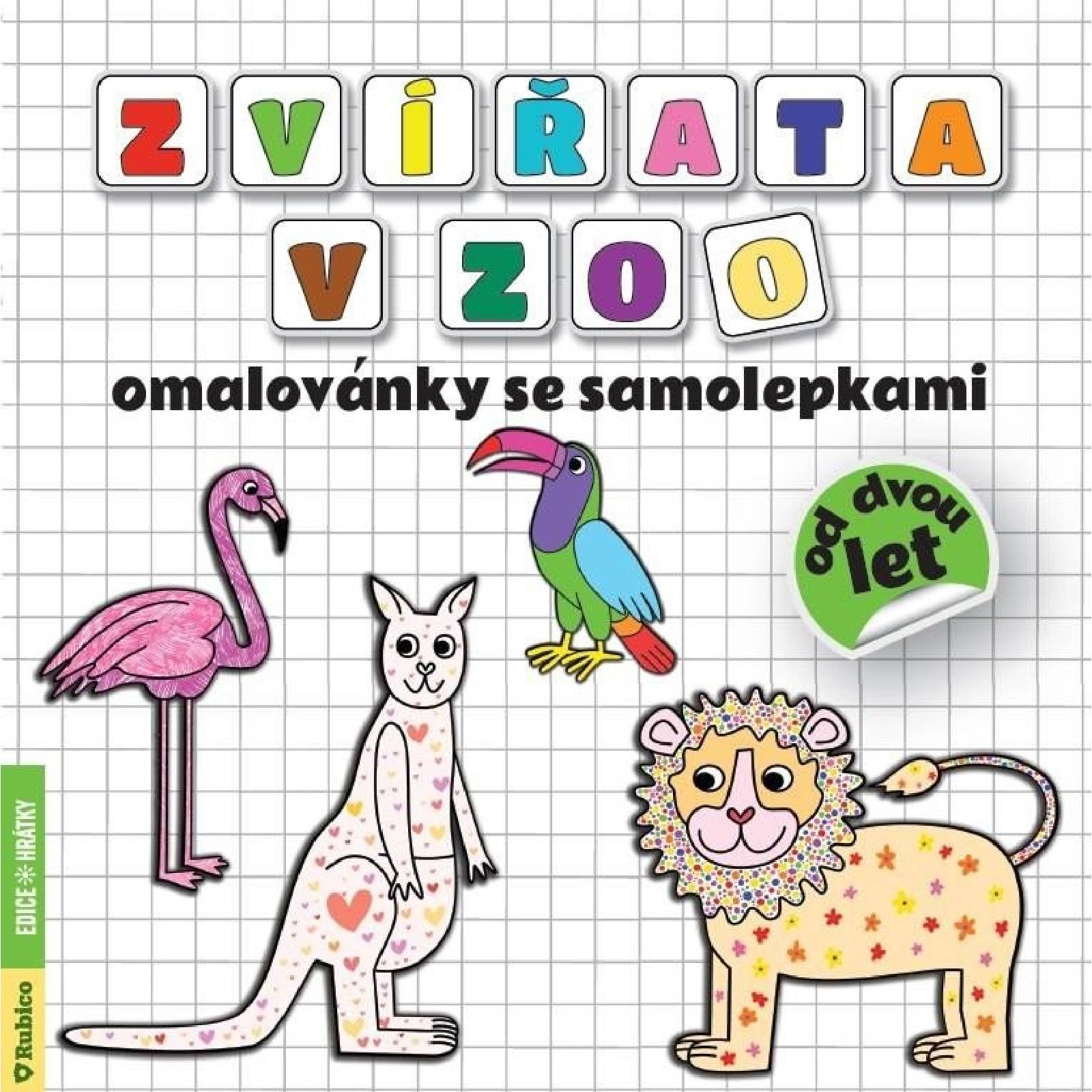 Zvířata v zoo-Omalovánky se samolepkami